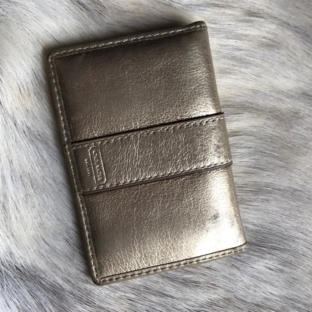 Coach Gold Leather Mini Wallet (Authentic)